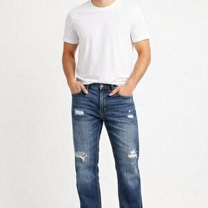 Men's Aeropostale Essex Straight Leg Distressed Jeans 34 X 34